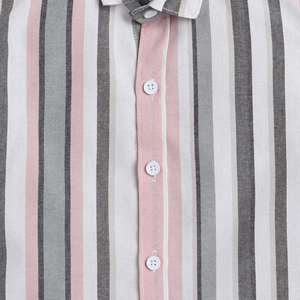 Polka Tots Camisa Media Manga Gris Rosa Blanco Rayas Gris - Product Image 3