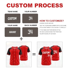 Jersey de Béisbol Personalizado con Botones, Nombre del Equipo y Número Sublimados, Diseño de Uniforme de Béisbol, Crea Tu Propia Ropa Deportiva para Hombres/Mujeres/Niños - Product Image 5
