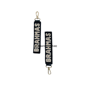 Llaveros Personalizados de Tela de Algodón Ecológica con Bordado de Cuentas de Vidrio y Cierre Dorado, Hechos a Mano, Adornos Artesanales para Bolsos y Mochilas - Product Image 5