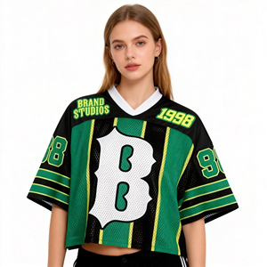Maillot de baseball court personnalisé en gros pour cheerleaders, en tissu métallisé avec appliques brodées, uniforme d'équipe féminin OEM - Product Image 3