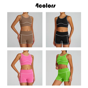 Conjunto Deportivo de 2 Piezas para Mujer, Top Deportivo, Leggings Cortos, Transpirable, de Alta Elasticidad, Secado Rápido, Ropa Deportiva de Calidad para Gimnasio y Entrenamiento - Product Image 2