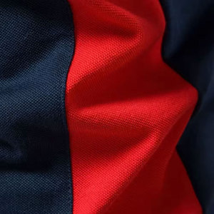 Men's <b>Navy</b> Blue And Red Color Blocked Short Sleeve Polo Shirt Regular Fit Casual Knitted Design - Product Image 3
