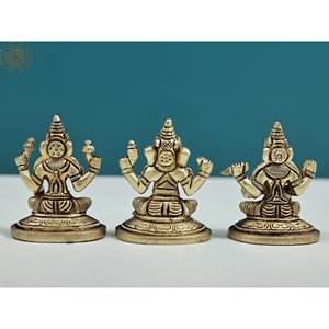 ชุดรูปปั้นทองเหลืองขนาดเล็ก2นิ้วแบบดั้งเดิม3ชิ้นพระแม่มารี - Product Image 4