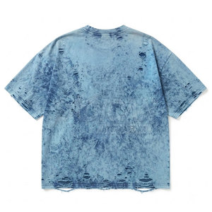 เสื้อยืดผู้ชายทรงบ็อกซี่โอเวอร์ไซส์ ผ้าฝ้ายฟลีซคุณภาพสูง 100% สไตล์วินเทจ ลุคดิสเทรส ไหล่ตก ทรงหลวม แห้งเร็ว เหมาะสำหรับสตรีทแฟชั่น - Product Image 2
