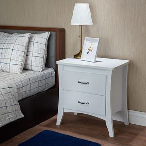 Comodino Elegante con Finitura Bianca Babb - Product Image 1