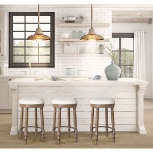 Set di 2 Sgabelli da Bar con Seduta Imbottita in Tessuto Bianco, Girevoli a 360 Gradi, Altezza da Bancone in Legno, con Garanzia di 1 Anno - Product Image 2