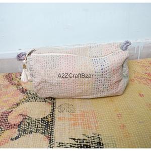 New Design Cotton Kantha Tassel Cosmetic Organizer Case Large for Bag Patchwork Pouch Gifts for Her Wedding Return Gift - Product Image 6