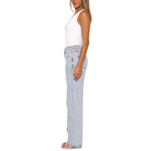 Pantalones vaqueros elásticos de cintura alta para mujer, ropa de calle ajustada, estilo recto, relajado, cómodo, elástico, cómodo, ropa para todas las estaciones - Product Image 3
