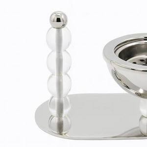 Wholesale Modern Silver <b>Crystal</b> Bakhoor Burner Metal Oud Incense Holder with Glass Ball <b>Stand</b> Bulk Luxury Arabian Mabkhara Set - Product Image 6