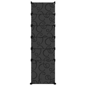 Étagère à chaussures en PP (polypropylène) noir et acier 37 x 14,6 x 49,2 pouces - Product Image 4