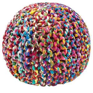 Wholesale Top Selling Customized Size Knitted Pouf Supplier