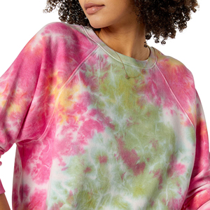 Sudadera Oversize de Cuello Redondo con Estampado Tie Dye para Mujer, Manga Larga, Tejida, 100% Algodón, Informal, para Otoño e Invierno - Product Image 5