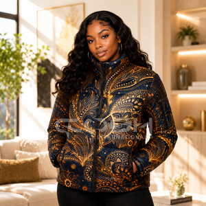 Cosh International Custom Women's <b>Cropped</b> <b>Puffer</b> <b>Jacket</b> Down Insulated Sublimation Printed Winter Outerwear <b>Jacket</b> - Product Image 3