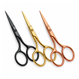 Juego de Tijeras de Belleza Profesionales de Acero Inoxidable, Tijeras de Precisión de Punta Fina en Negro Dorado y Oro Rosa, Punta Afilada para Recortar - Product Image 3