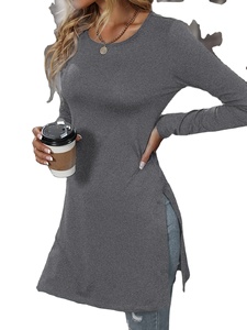 เสื้อยืดยาวผ่าเข้ารูปแขนยาวสำหรับเด็กเข้ารูป2025ใหม่สำหรับยุโรปและอเมริกา - Product Image 3