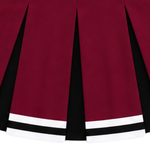 Jupe plissée bordeaux pour femmes et filles, idéale pour la danse, les entraînements, les compétitions, les tenues de sport scolaires et les équipes athlétiques. - Product Image 3