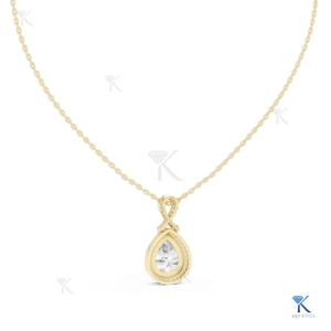 3.50 CT Lab Grown Diamond Teardrop Halo Pendant <b>Necklace</b> Solid <b>Gold</b> Fine Women <b>Infinity</b> Charm Luxury Jewelry Gift Party Wedding - Product Image 5