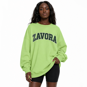 Sudaderas con Capucha Elegantes para Mujer, Sudadera Moderna de Cuello Redondo en Color Fluorescente, Sudadera Extra Grande con Bordado Personalizado para Mujer - Product Image 1