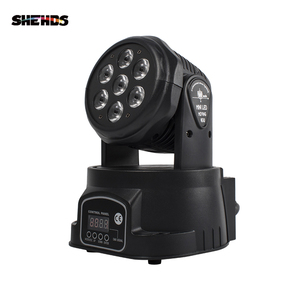 ไฟดิสโก้ SHEHDS 6in1 RGBWAUV สำหรับดีเจ ระบบ DMX512 มินิ LED Moving Head สำหรับ KTV คลับ บาร์ - Product Image 1