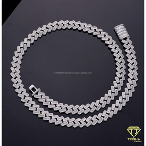 Collar cubano de lujo con incrustaciones de diamantes de moissanita, plata de ley 925, joyería de moda hip hop para hombre - Product Image 4