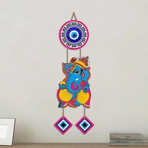 Shree Ganesha Evil Eye Nazar Battu Décoration murale pour l'entrée de la maison Décoration spirituelle Vastu - Product Image 1
