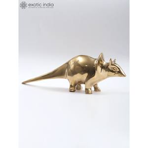 Escultura de latón hecha a mano de 8 pulgadas de rata estilizada para decoración del hogar y pieza de regalo hecha en la India - Product Image 3