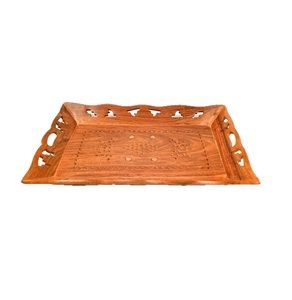 Bandeja Rectangular de Madera Maciza Pulida, Ecológica, Duradera y Moderna de la Mejor Calidad para Servir Té, Comida, Agua, Tazas y Pan - Product Image 6