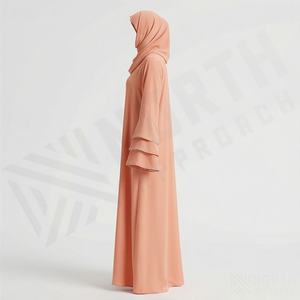 Abaya islamique simple et modeste pour femmes, très vendue, 100% coton, tenue de bureau formelle, couleur et design personnalisables, haute qualité, mode - Product Image 3