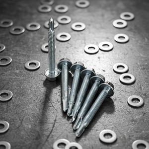 Vis autoperceuses à tête hexagonale de qualité supérieure (métriques/pouces) zinguées classe 8, haute résistance, résistantes à la corrosion, filetage standard - Product Image 1