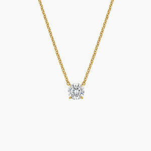 Collar con Colgante de Diamante Redondo con Engaste Solitario - Product Image 1