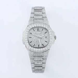 Reloj Mecánico Personalizado con Esfera Cuadrada de Moissanita, Cristal de 6mm de Grosor, Correa de Acero Inoxidable, Estilo Ejecutivo y Elegante - Product Image 3