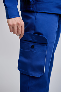 Ensemble de vêtements de travail haute visibilité pour hommes FMF - Tissu TC respirant, durable, infroissable et lavable, bleu-gris, manches courtes - Product Image 2