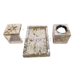 Ensemble cadeau d'encens d'aromathérapie de luxe, fabrication artisanale indienne, qualité haut de gamme, brûleur d'encens en nacre, plateau en os incrusté - Product Image 1