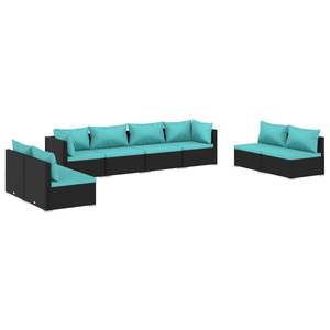 Conjunto de Muebles de Jardín de Ratán PE Negro con Acero con Recubrimiento en Polvo, Colección de Muebles Duraderos para Exteriores - Product Image 2