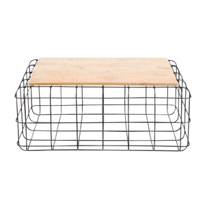 Mesa de centro Vandana Elara Aureo en madera de mango y metal negro - Product Image 4