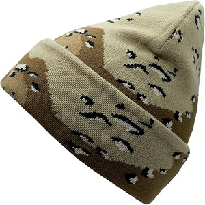 Custom Made in Pakistan Wholesale Winter Hand Knitted Animal Print Wool Blend Beanie Hat Cheap Price High Quality Unisex Cap - Product Image 2