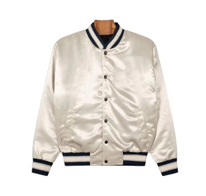 Custom Satin Varsity <b>Jacket</b> OEM Embroidered <b>Baseball</b> <b>Jacket</b> Unisex Bomber <b>Jacket</b> Private Label Streetwear Coat - Product Image 4