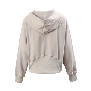 Sudadera con capucha de media cremallera para mujer, 100% algodón, color liso, corte holgado, forro cálido, elegante y cómoda para el día a día en otoño e invierno. - Product Image 2