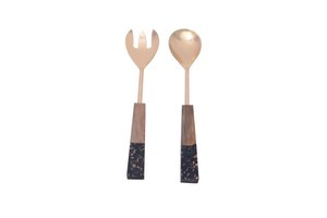 Trending Style <b>Salad</b> Servers Set With Wooden Handles And Blue Dipped Ends Stainless Steel <b>Salad</b> <b>Tools</b> For Serving <b>Tools</b> - Product Image 3