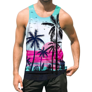 Camiseta Deportiva Sublimada de Alta Calidad para Hombre, Transpirable, Talla Grande, de Secado Rápido, Tejido de Poliéster, Camiseta sin Mangas para Hombre - Product Image 1
