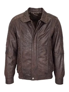 <b>Men</b>’s Brown Nubuck Bomber <b>Jacket</b> Premium Casual <b>Suede</b> Style <b>Jacket</b> - Product Image 1