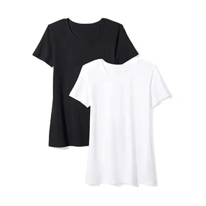เสื้อยืดคอกลมผ้าฝ้ายสำหรับผู้หญิงใส่สบายระบายอากาศได้ดีสีพื้นลายตัวอักษรสำหรับใส่ในชีวิตประจำวันแขนสั้นลำลองสำหรับฤดูร้อน - Product Image 6