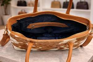 Sac fourre-tout en cuir véritable pour femme, sac à main de luxe en cuir de vachette, sac à bandoulière tendance pour l'été LHTB-0110 - Product Image 3