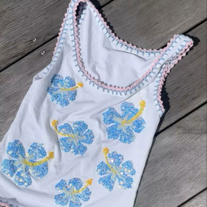 Handcrafted Beaded Embroidery Seed Beads Tank <b>Top</b> For Girls Artistic Seed Beads Embroidered Tank <b>Top</b> Unique Fashion Look - Product Image 1