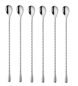 Cuillère de bar en acier inoxydable, écologique, de qualité alimentaire, outils et gadgets de bar, shaker à cocktail en acier inoxydable, cuillère à long manche - Product Image 6