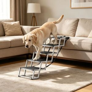 Rampa Pieghevole per Cani da Auto, Comoda Scala per Animali Domestici, Struttura in Legno Massello, Imbottitura in Memory Foam, Lavabile - Product Image 4