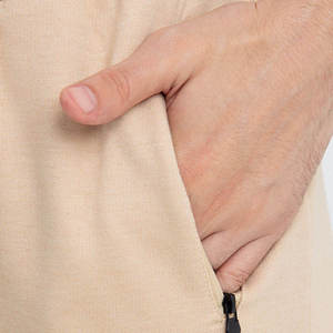 Pantalon de survêtement beige pour homme, taille élastique, cordon de serrage, poches latérales, pantalon en coton tricoté décontracté, vêtements d'automne - Product Image 4