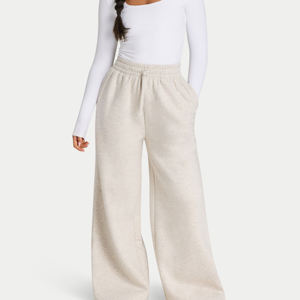 <b>Women</b>’s Wide <b>Leg</b> Fleece Sweatpants Relaxed Fit Elastic Waist Casual Lounge Trousers Soft <b>Straight</b> Cut Everyday Comfort Fashion P - Product Image 3