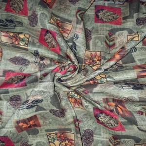 Tela de algodón estampada tejida orgánica de alta calidad 90 Gsm Natural lista para enviar para niñas camisas y Sari - Product Image 5