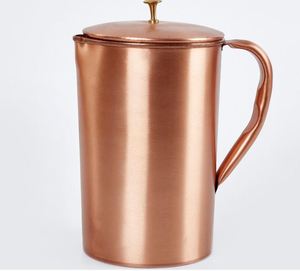 Copper jug set for artistic family table culture water serving metal set with <b>glasses</b> durable reusable kitchen serving - Product Image 2